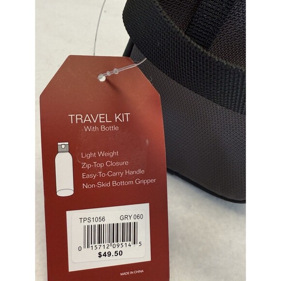 PERRY ELLIS PORTFOLIO Men's Grey  Travel Kit With Non Skid Bottle &  Handle New - Picture 10 of 16